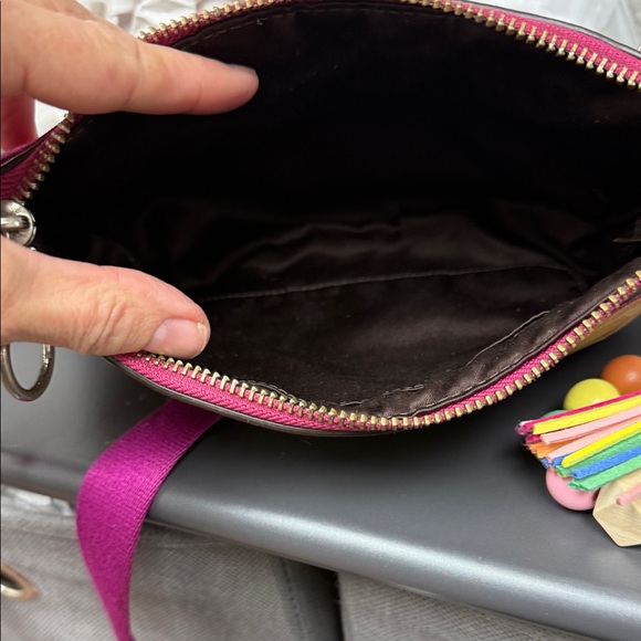 Coach Poppy Fuchsia and Tan Crossbody Bag - Picture 7 of 10